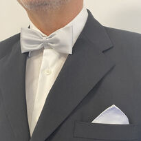 Men\'s Satin Bow Tie & Handkerchief Set