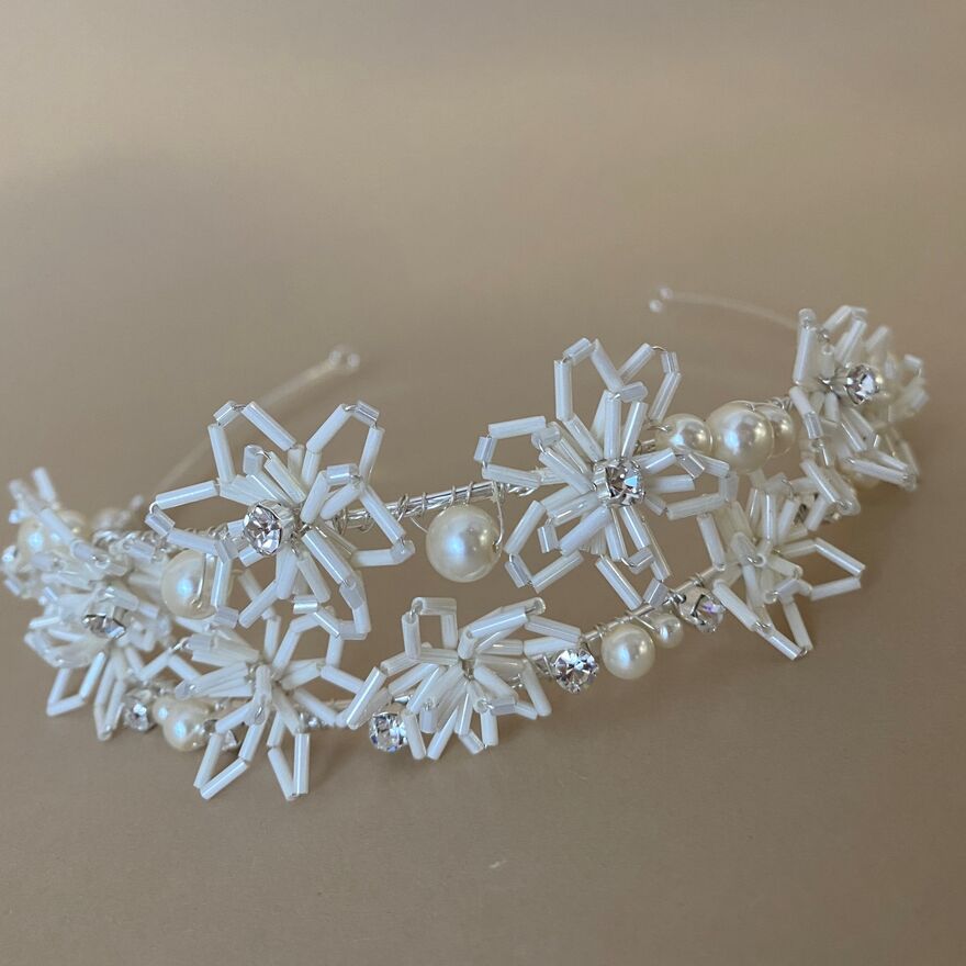 Eleanor Bugle Beads Tiara