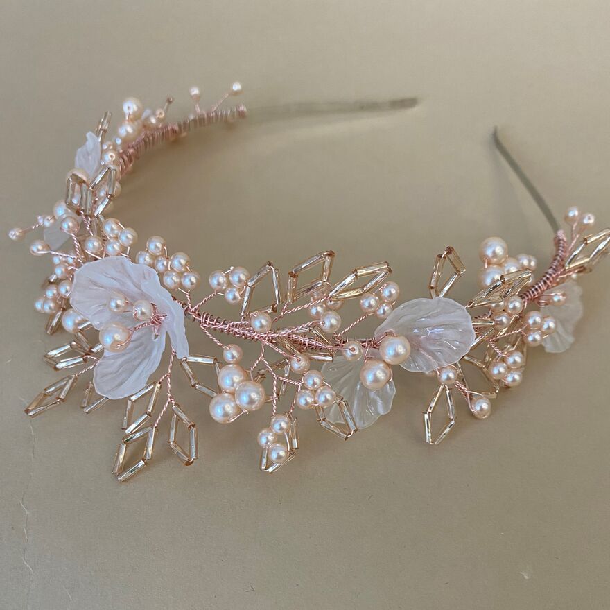 Pearl & Bugle Bead Tiara