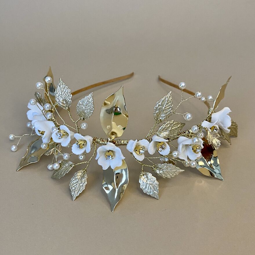 Autumn Leaf & Flower Tiara