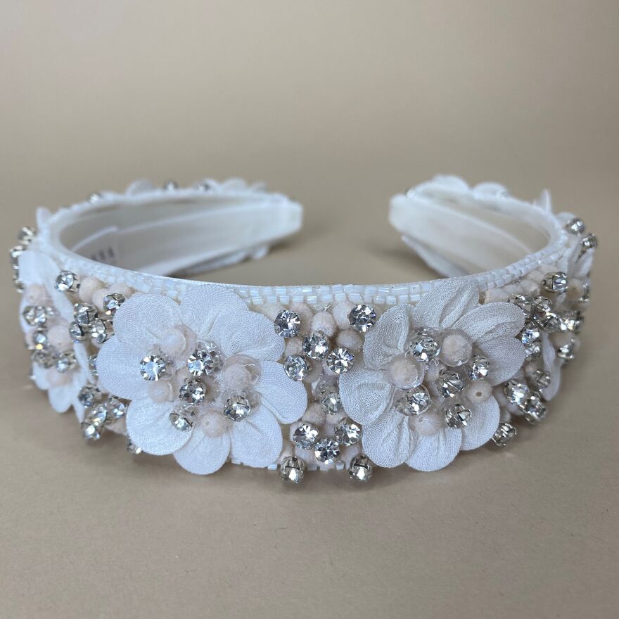 Silk Flowers Trim Headband