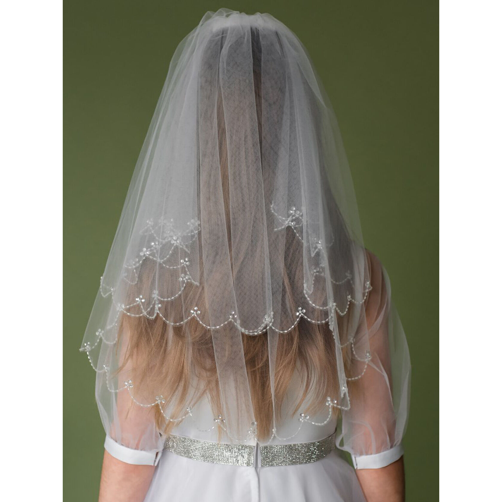 Two Tier Scalloped Edge Veil