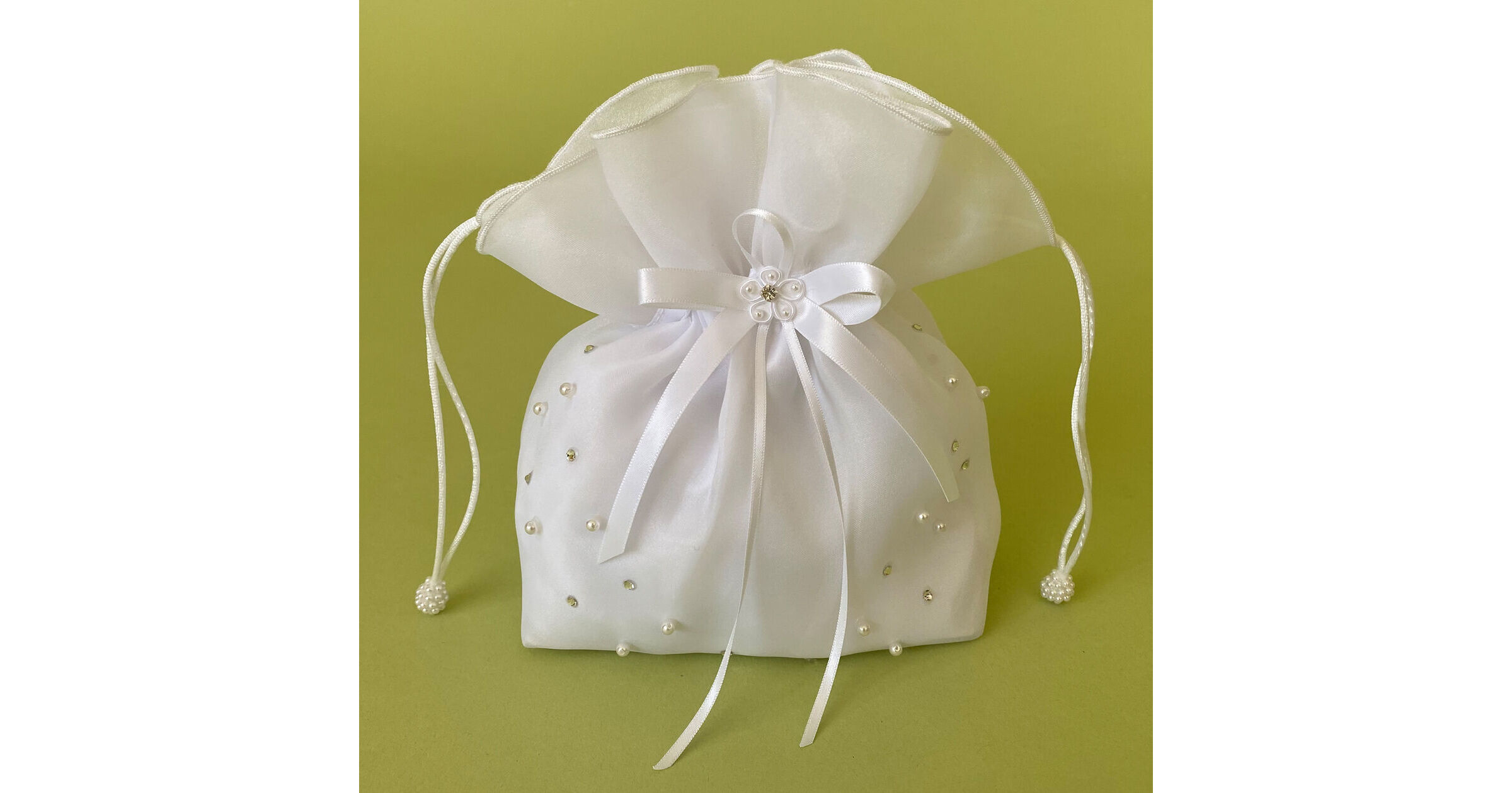 Communion Bag Made of Taffeta in Dupioni Silk Look White With Flower,  Shoulder Bag Flower Girl, Communion Bag - Etsy